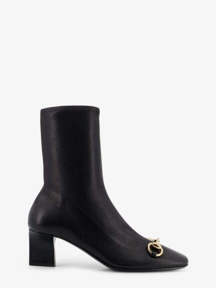 Gucci Women's Signora Leather Boots With Horsebit On The Front