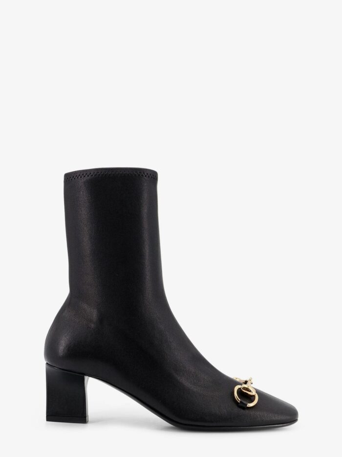 gucci women's signora leather boots with horsebit on the front Gucci Women's Signora Leather Boots With Horsebit On The Front
