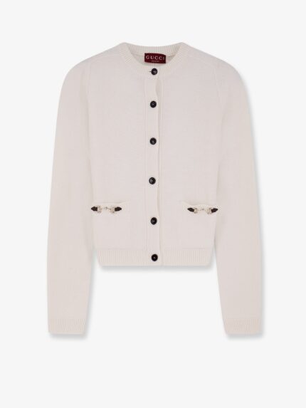 Gucci Wool And Cashmere Cardigan With Metal Horsebit