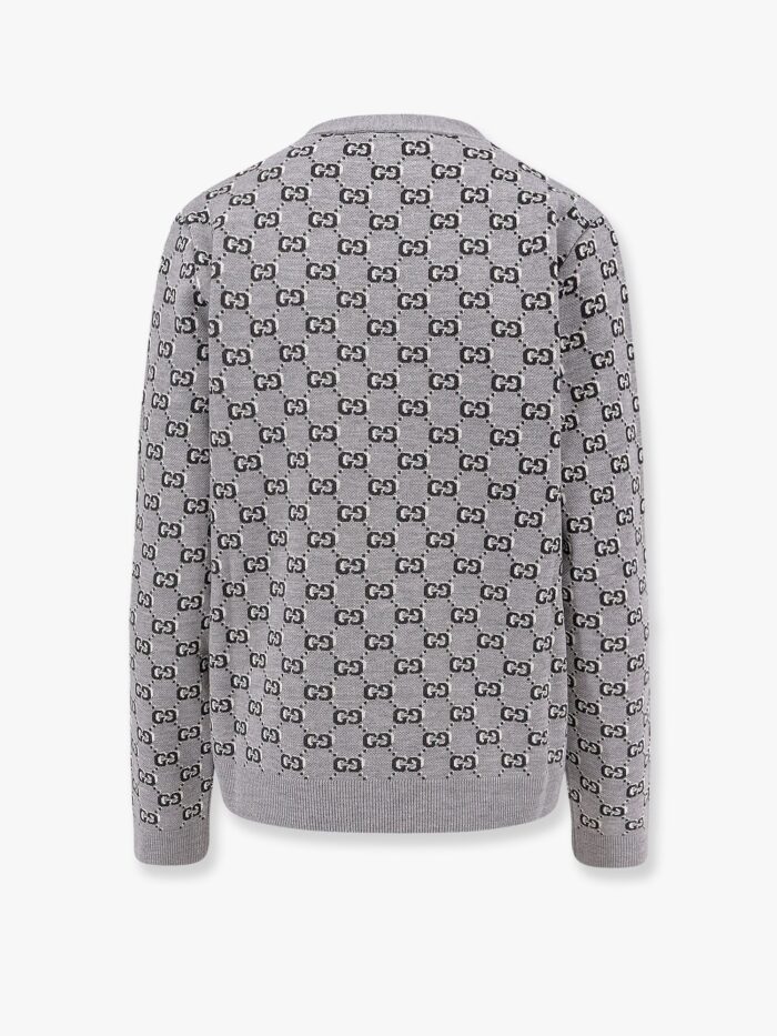 Gucci Wool Blend Cardigan With All-over Gg Motif