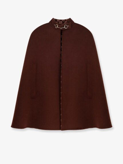 Gucci Wool Cape With Iconic Horsebit
