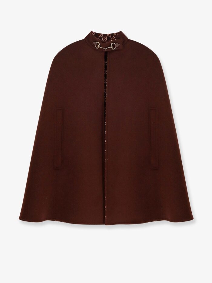 Gucci Wool Cape With Iconic Horsebit