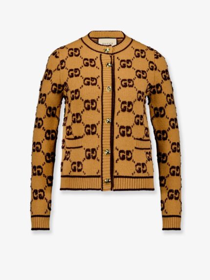 Gucci Wool Cardigan With GG Inlay
