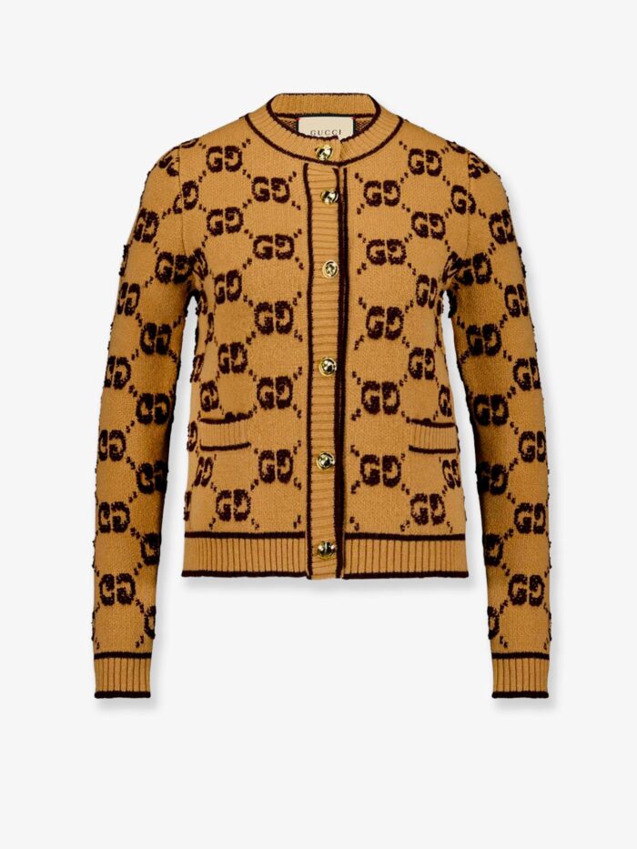 Gucci Wool Cardigan With GG Inlay