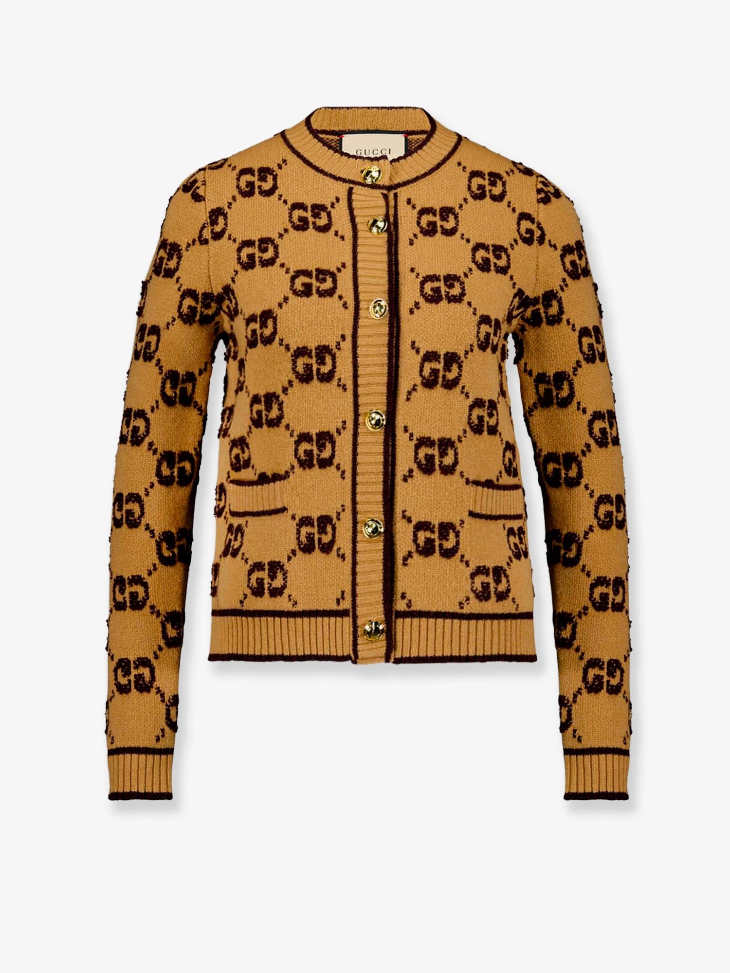 Gucci Wool Cardigan With GG Inlay