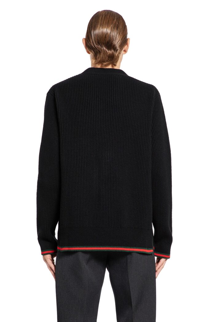 GUCCI Wool Cashmere Web Cardigan