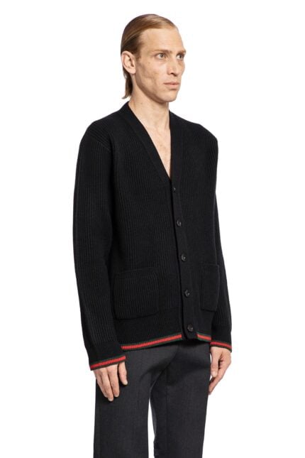 GUCCI Wool Cashmere Web Cardigan