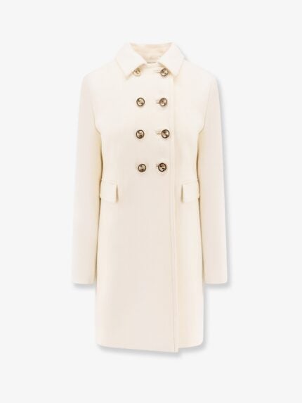 Gucci Wool Coat With Interlocking Gg Buttons