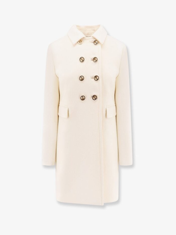 Gucci Wool Coat With Interlocking Gg Buttons