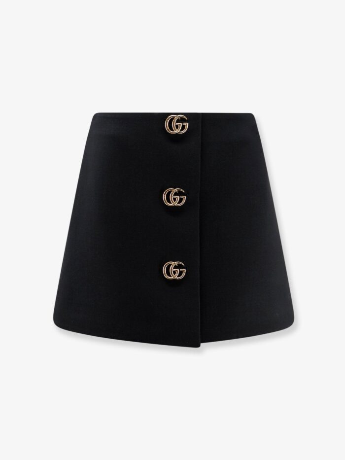 gucci wool crepe skirt with double g button Gucci Wool Crepe Skirt With Double G Button