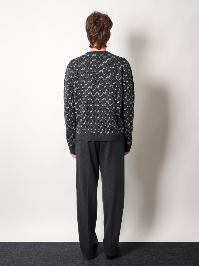 Gucci Wool Sweater With All-over Gg Motif