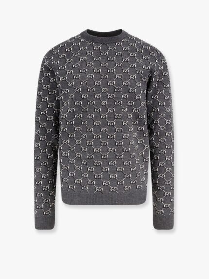 Gucci Wool Sweater With All-over Gg Motif
