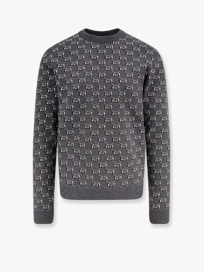 Gucci Wool Sweater With All-over Gg Motif