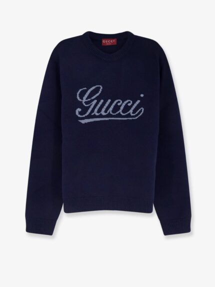 Gucci Wool Sweater With Frontal Embroidered Logo