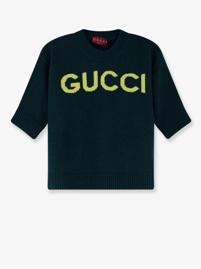 gucci wool sweater with frontal logo embroidery Gucci Wool Sweater With Frontal Logo Embroidery
