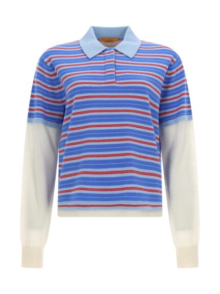 GUEST IN RESIDENCE "LAYERED STRIPE RUGBY" POLO SHIRT