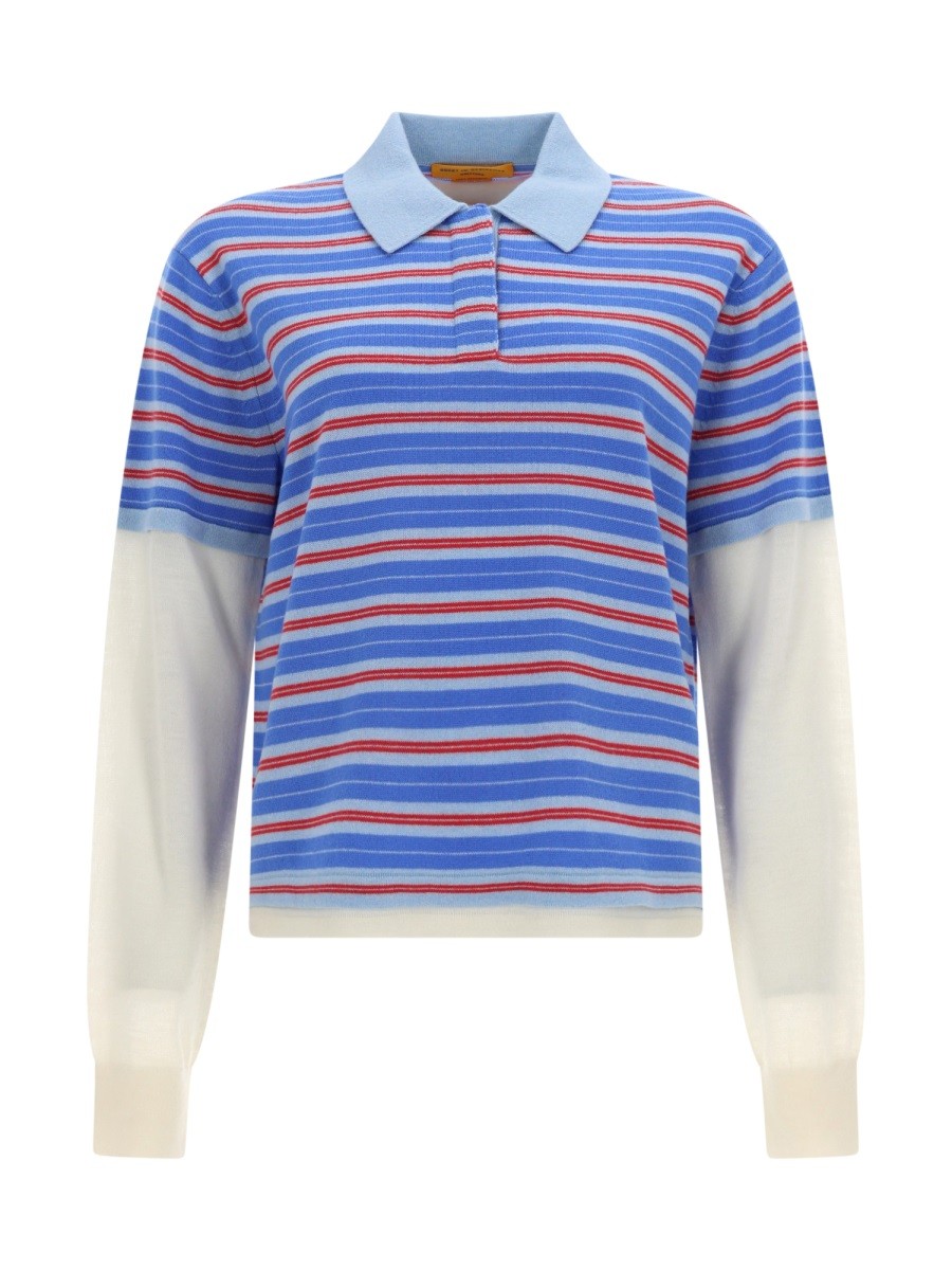 GUEST IN RESIDENCE "LAYERED STRIPE RUGBY" POLO SHIRT