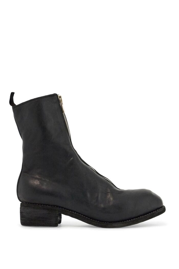 GUIDI Black Horse And Calf Leather Boots With Side Zip