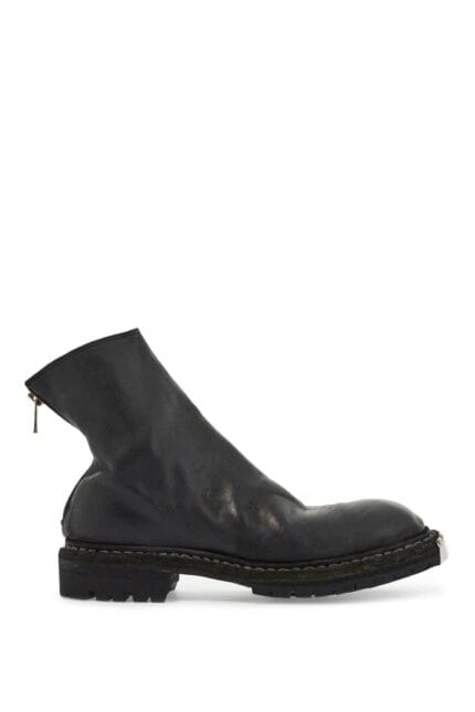 GUIDI Black Horse Leather High Zip Boots