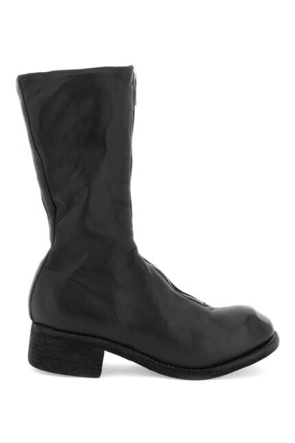 GUIDI Front Zip Leather Boots