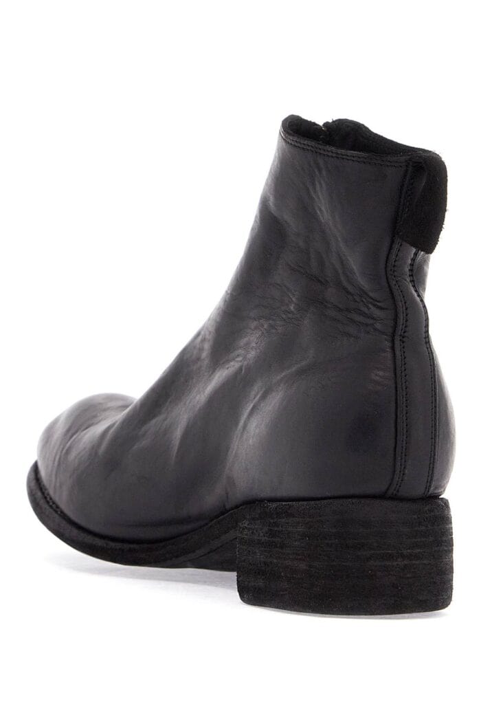 GUIDI Unisex Leather Boots In Black Horse And Calfskin With Metal Zip