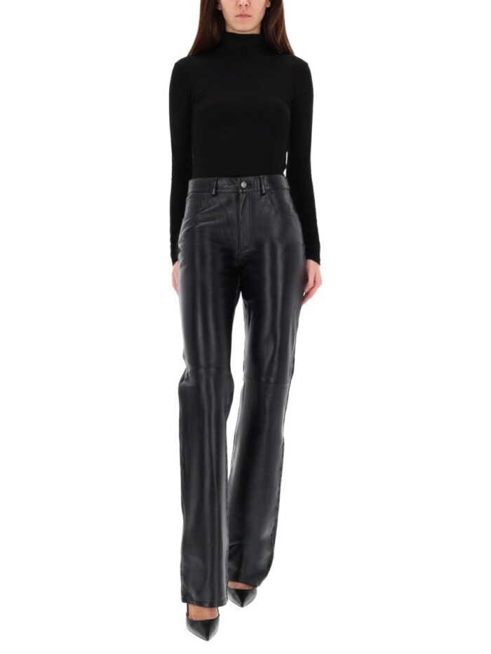 Haikure "STAR BLACK DENIM & LEATHER" PANTS