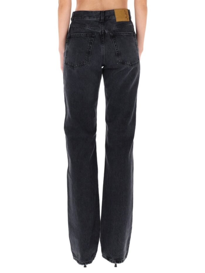 Haikure "STAR BLACK DENIM & LEATHER" PANTS