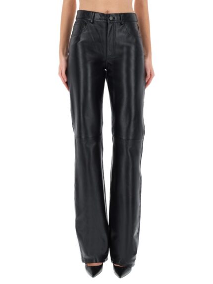 Haikure "STAR BLACK DENIM & LEATHER" PANTS