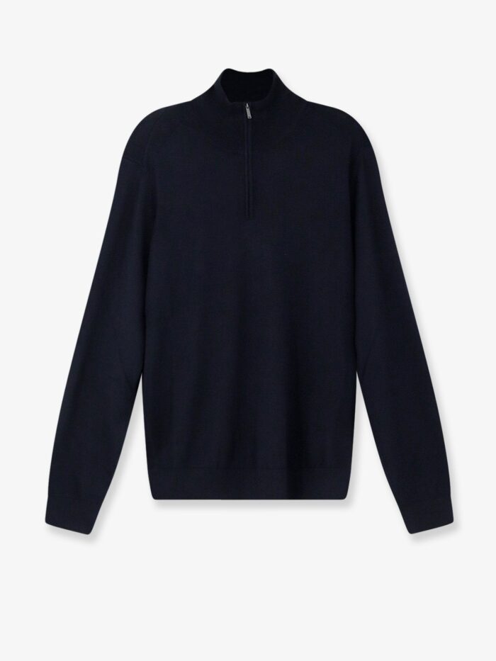 boss half zip cardigan in wool, silk and cashmere Boss Half-zip Cardigan In Wool, Silk And Cashmere