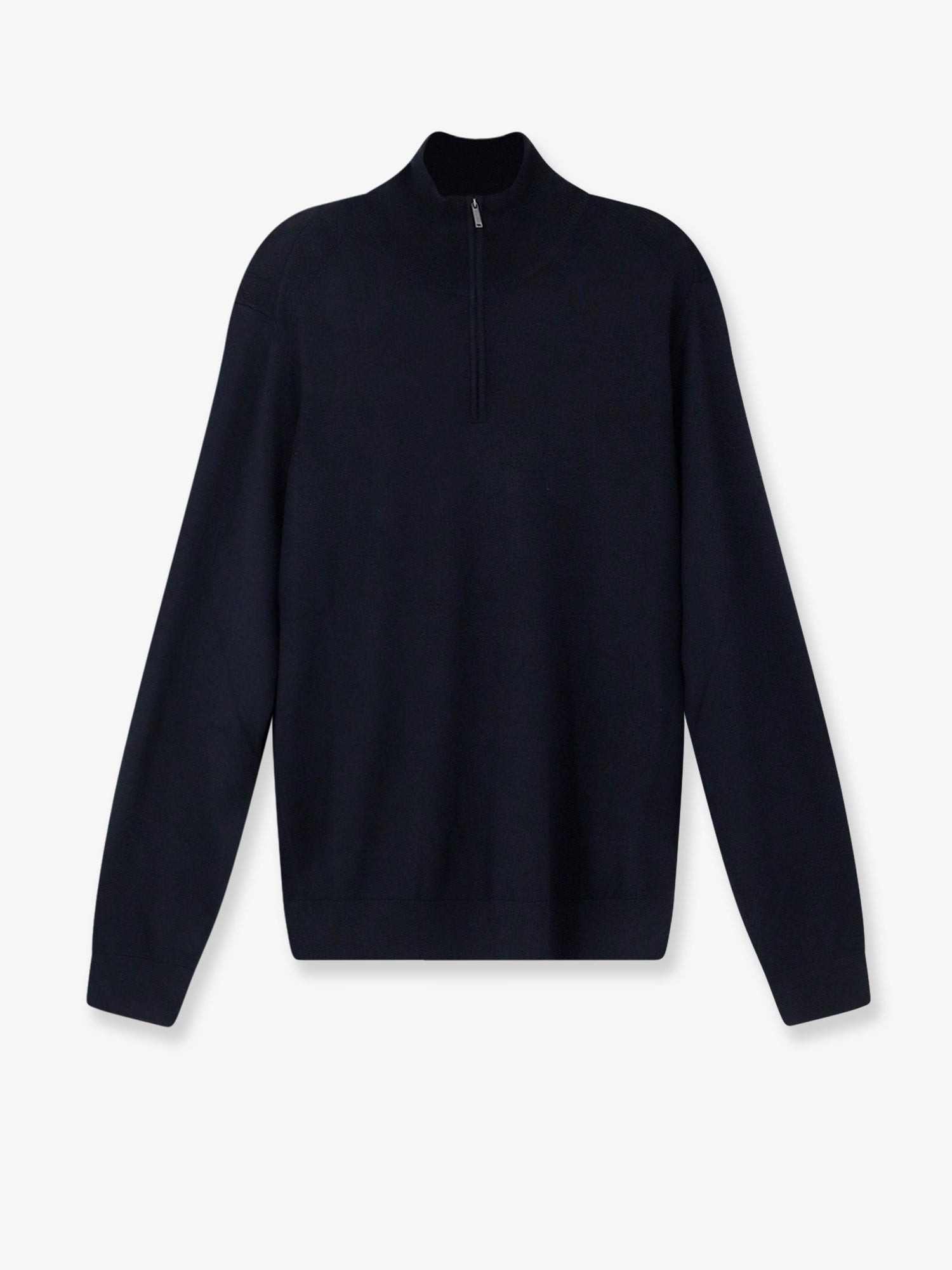 Boss Half-zip Cardigan In Wool, Silk And Cashmere