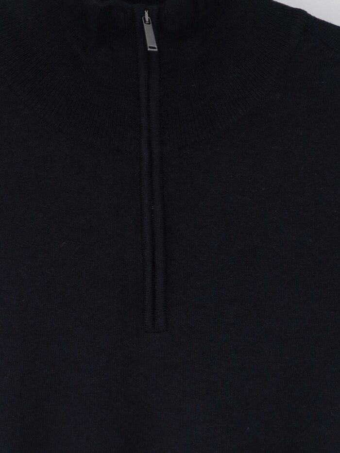 Boss Half-zip Cardigan In Wool, Silk And Cashmere