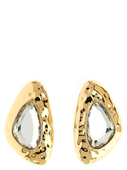 SELF PORTRAIT 'Hammered Gold Crystal' Earrings