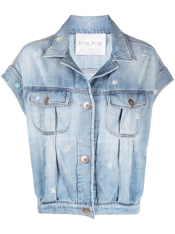 Hand Embroidered Denim Vest