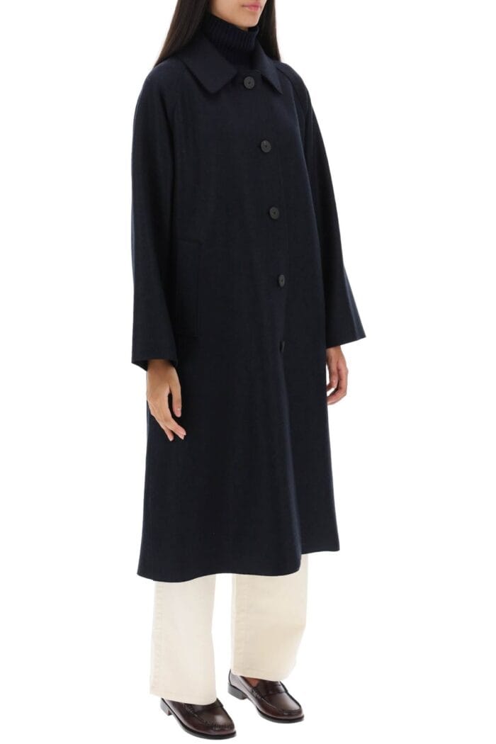 Harris Wharf London Balmacaan Coat In Pressed Wool