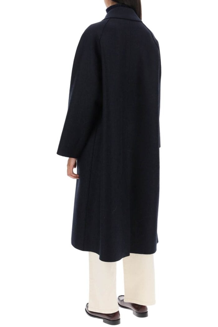 Harris Wharf London Balmacaan Coat In Pressed Wool