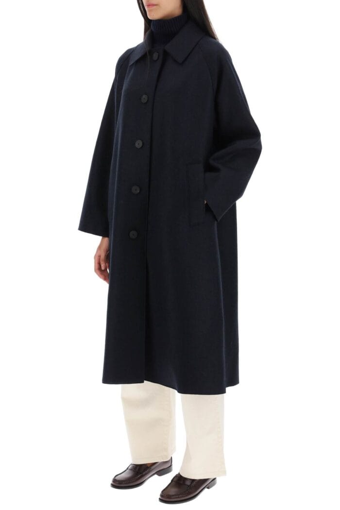 Harris Wharf London Balmacaan Coat In Pressed Wool