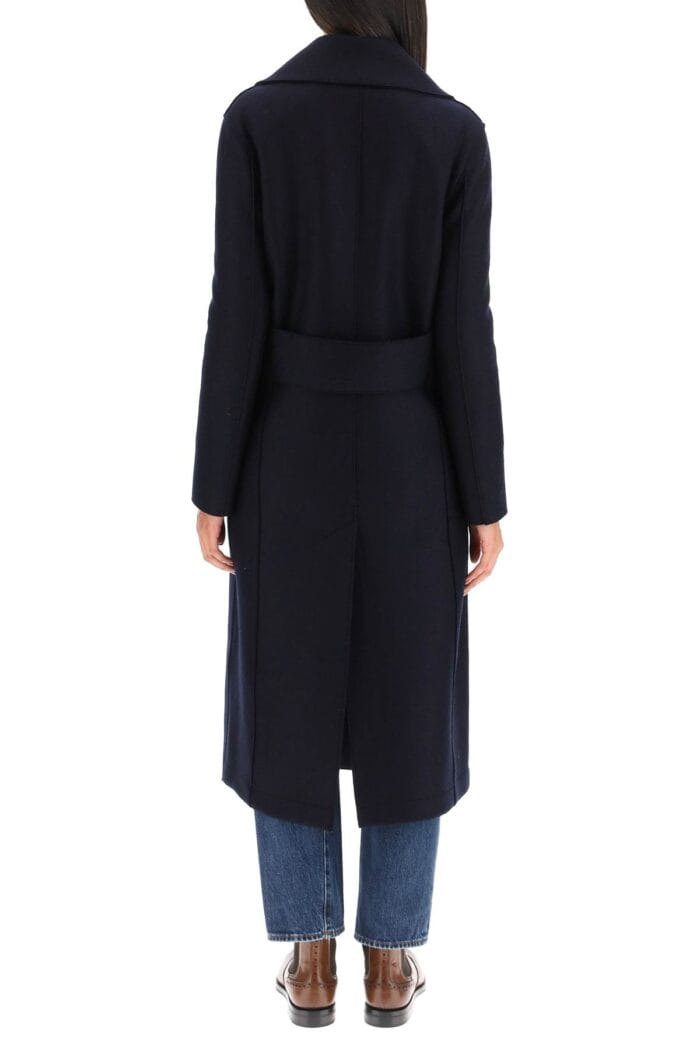 HARRIS WHARF LONDON Double-breasted Coat In Pressed Wool
