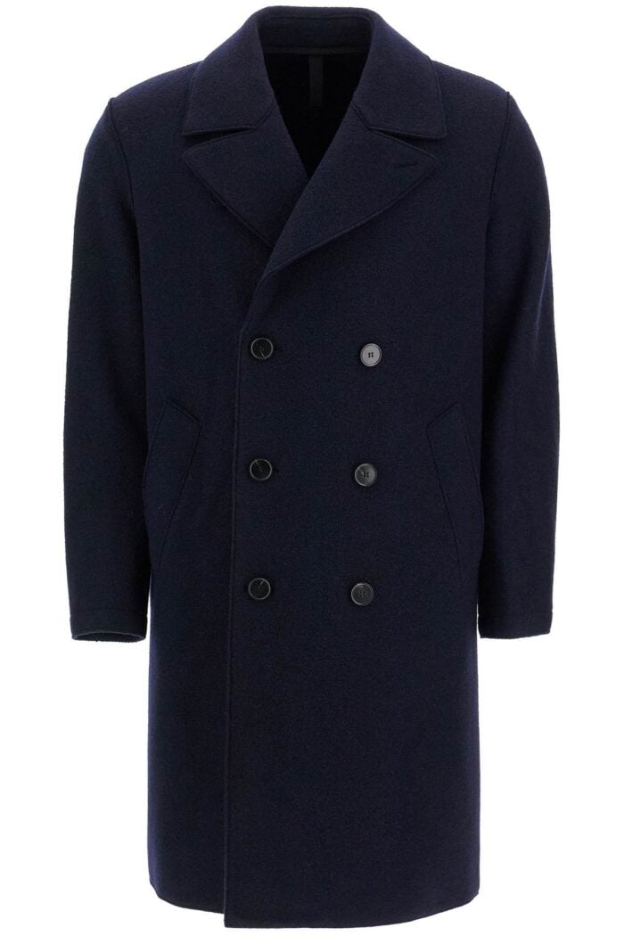 HARRIS WHARF LONDON Double-breasted Wool Coat In Boiled