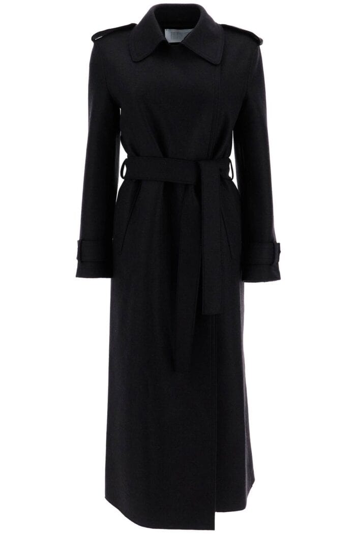 HARRIS WHARF LONDON Pressed Wool Robe Coat With Nine Words