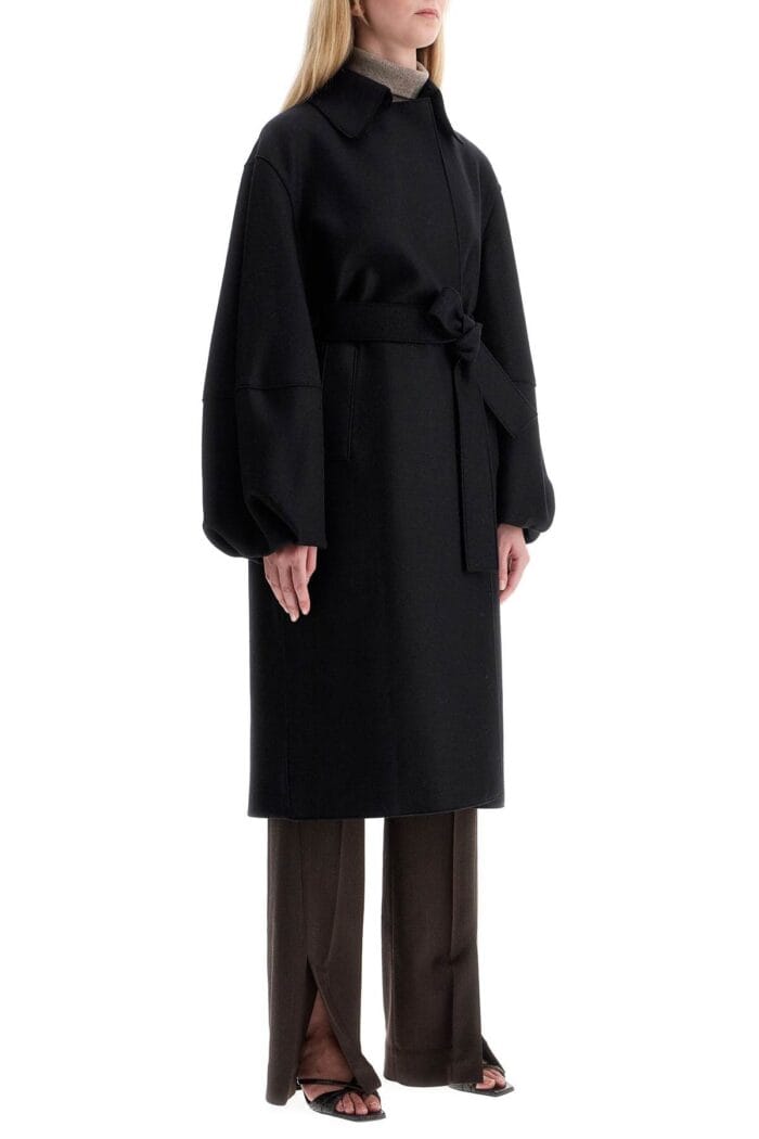 HARRIS WHARF LONDON Pressed Wool Robe Coat With Nine Words