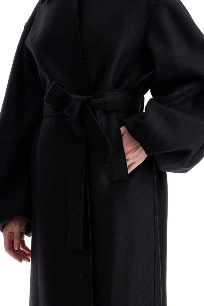 HARRIS WHARF LONDON Pressed Wool Robe Coat With Nine Words