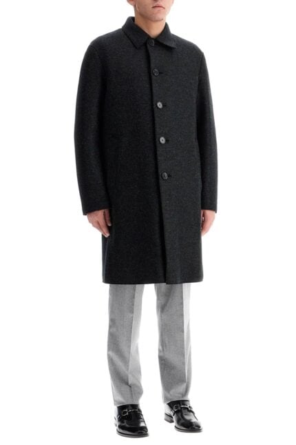 HARRIS WHARF LONDON Single-breasted Pressed Wool Coat