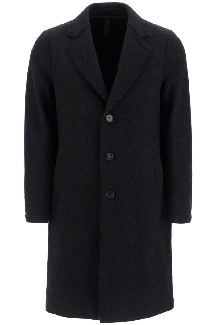 HARRIS WHARF LONDON Single-breasted Wool Coat In Boiled