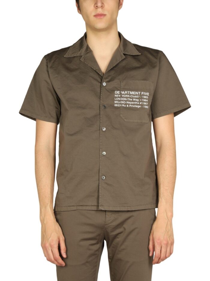 department five hawaiian logo print shirt DEPARTMENT FIVE HAWAIIAN LOGO PRINT SHIRT