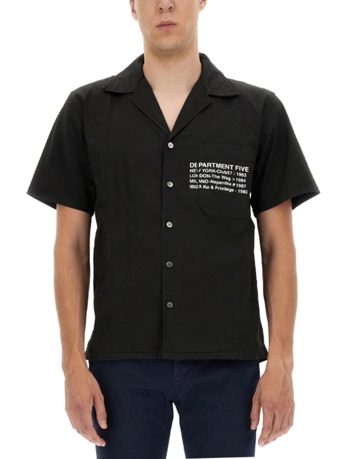department five hawaiian shirt with logo print Department Five Hawaiian Shirt With Logo Print