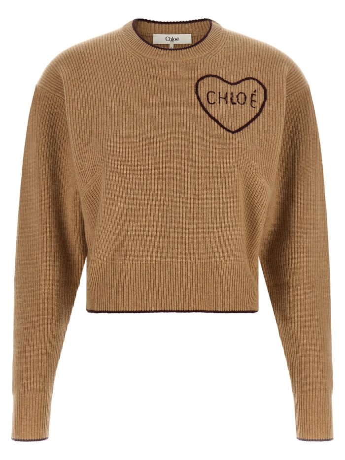 chloÉ heart intarsia sweater CHLOÉ Heart Intarsia Sweater