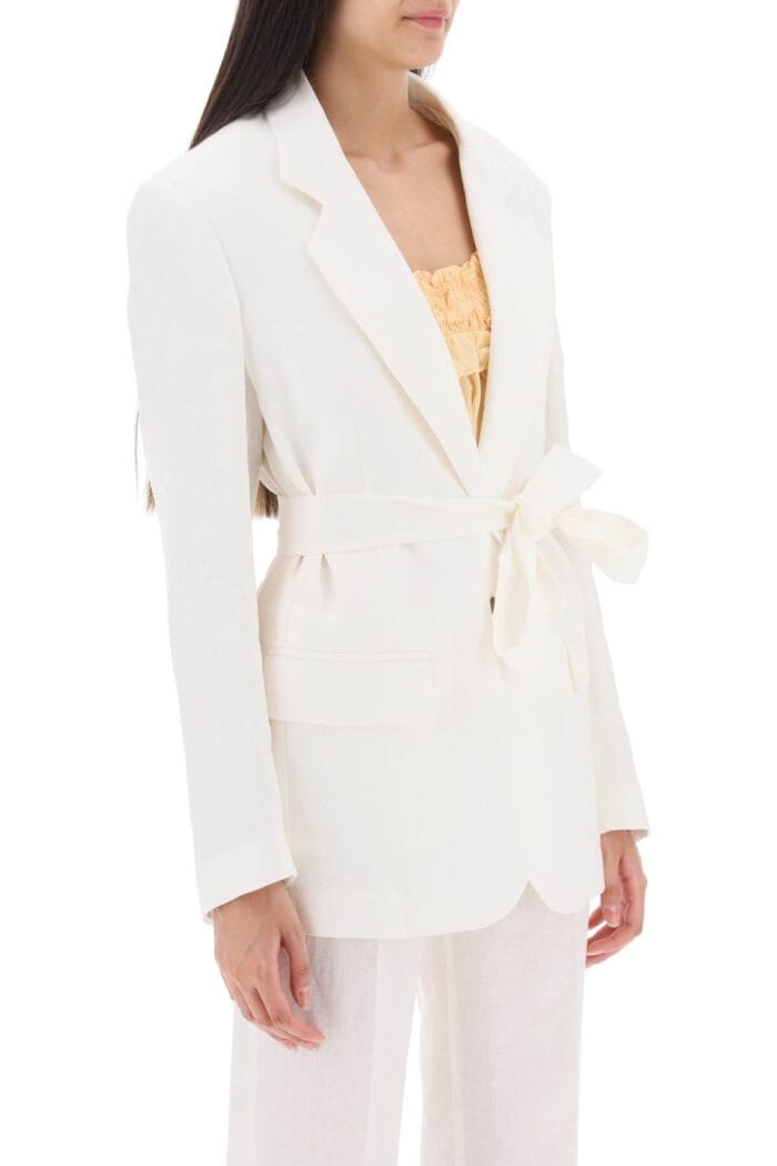 Hebe Studio Single-breasted Blazer In Linen