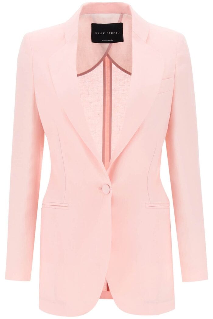 Hebe Studio Single-breasted Blazer In Linen