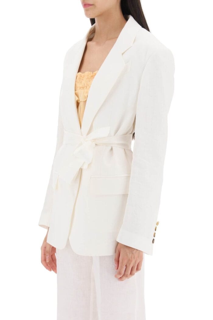 Hebe Studio Single-breasted Blazer In Linen