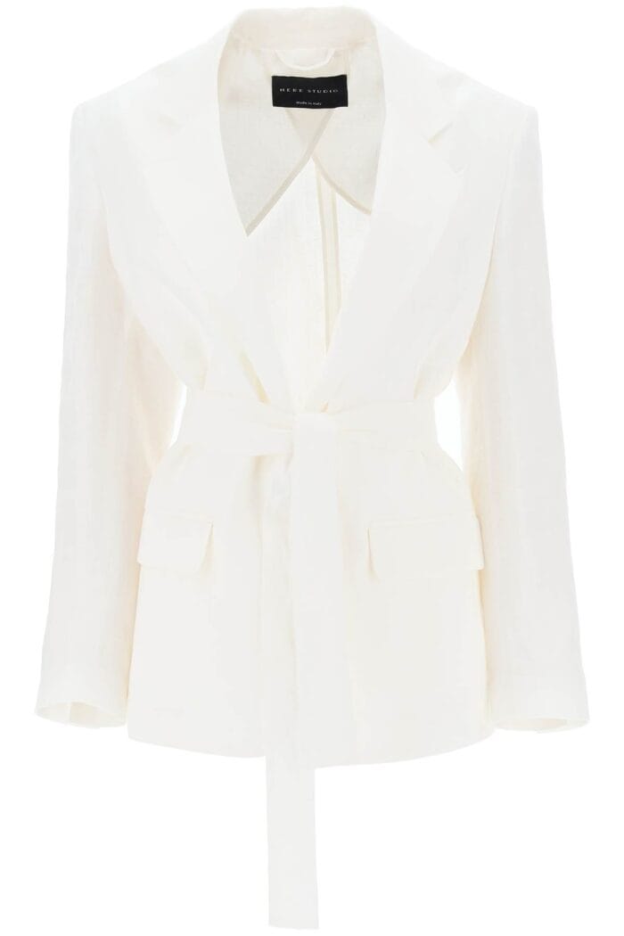 Hebe Studio Single-breasted Blazer In Linen